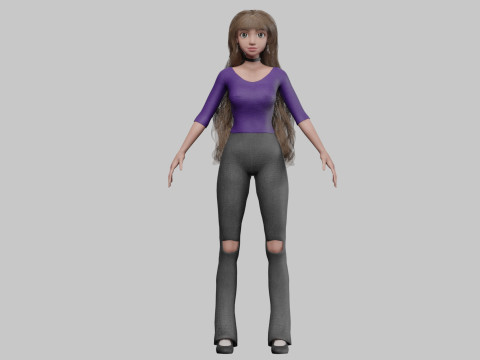 Cute Standard Woman V40780 3D 模型