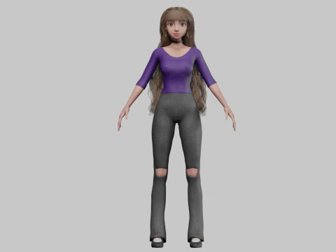 Cute Standard Woman V40780 3D Model