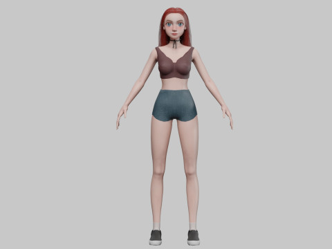 Cute teen woman V26615 3D Model
