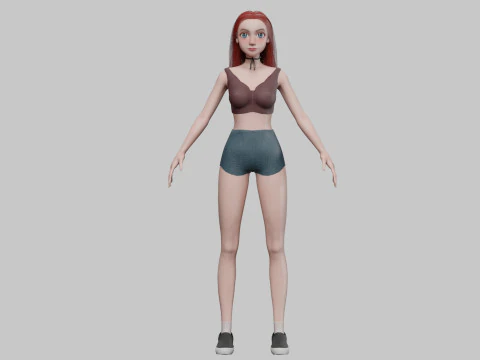 Cute teen woman V26615 3D Model