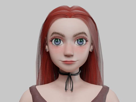 Cute teen woman V26615 3D Model