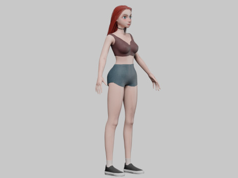 Cute teen woman V26615 3D Model