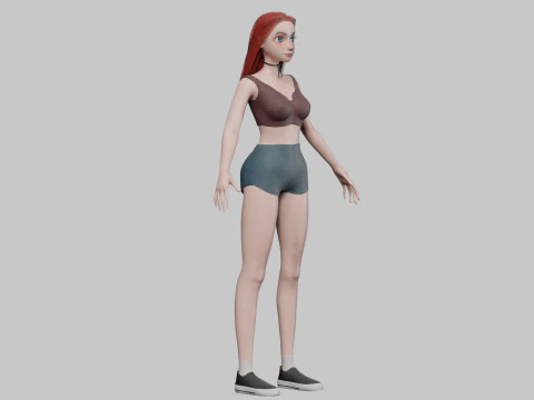 Cute teen woman V26615 3D Model