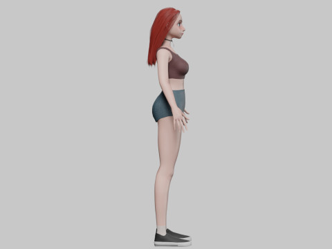 Cute teen woman V26615 3D Model
