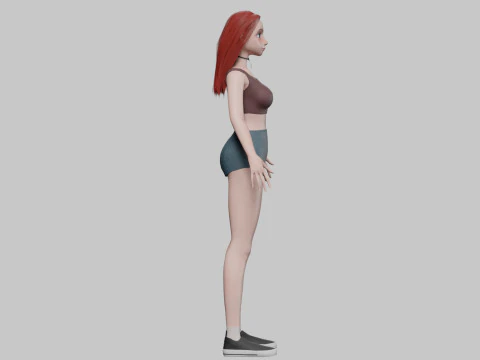 Cute teen woman V26615 3D Model