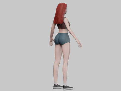 Cute teen woman V26615 3D Model