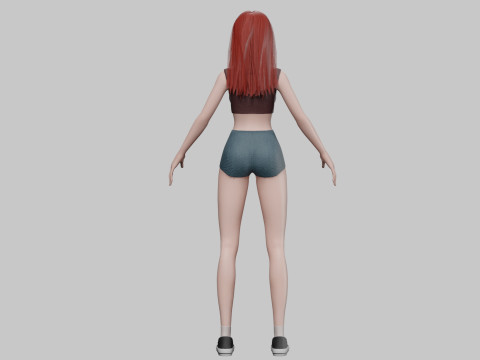 Cute teen woman V26615 3D Model