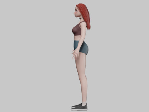 Cute teen woman V26615 3D Model