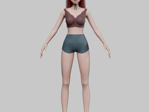 Cute teen woman V26615 3D Model
