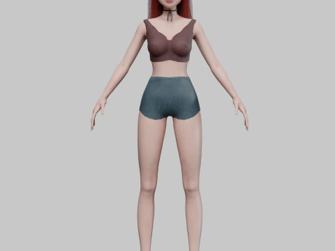 Cute teen woman V26615 3D Model