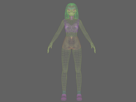 Cute teen woman V26615 3D Model