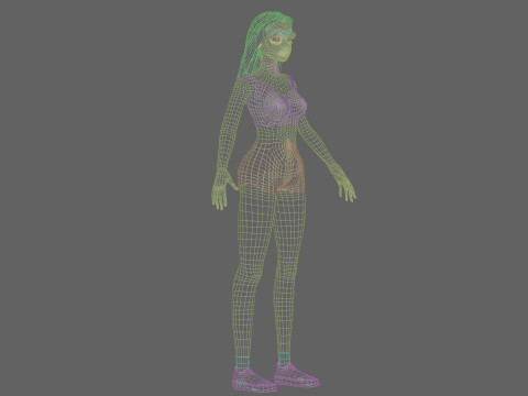 Cute teen woman V26615 3D Model