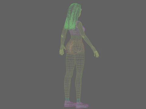 Cute teen woman V26615 3D Model