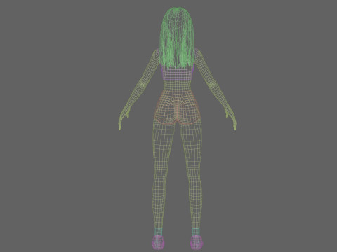 Cute teen woman V26615 3D Model
