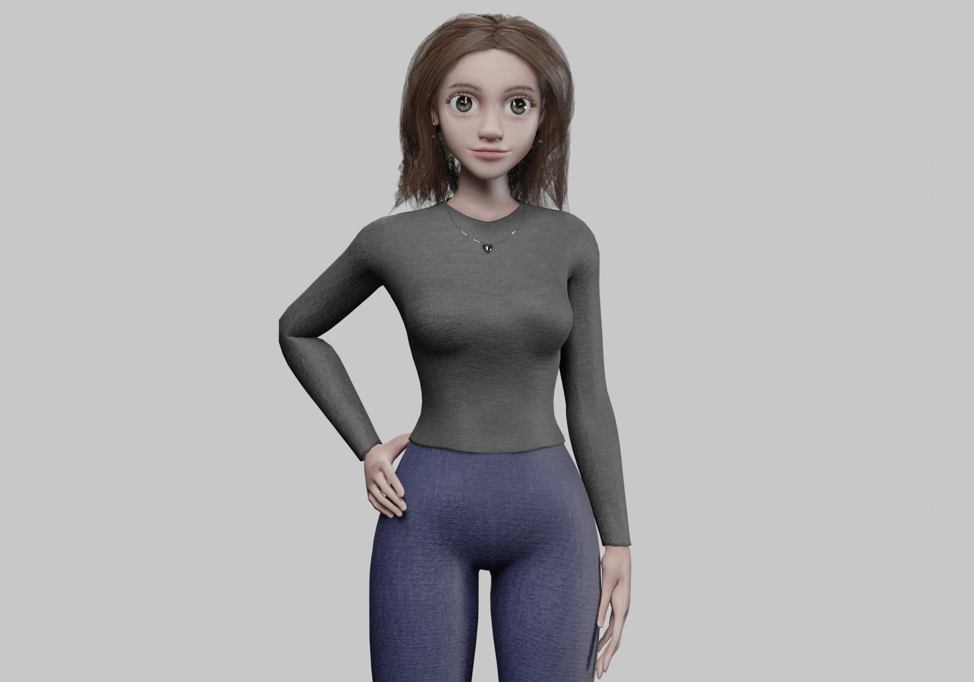 Cute Young Woman V34238 3D Model .c4d .max .obj .3ds .fbx .stl .blend 