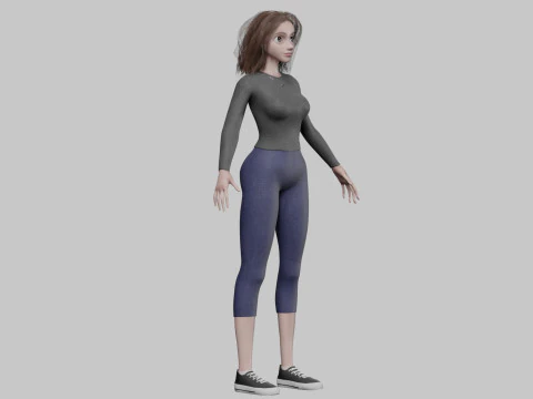 Cute Young Woman V34238 3D Model