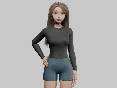 Pretty Basic Woman V31982 3D मॉडल