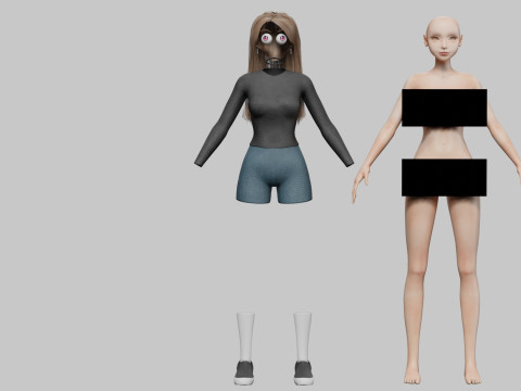 Pretty Basic Woman V31982 Modèle 3D