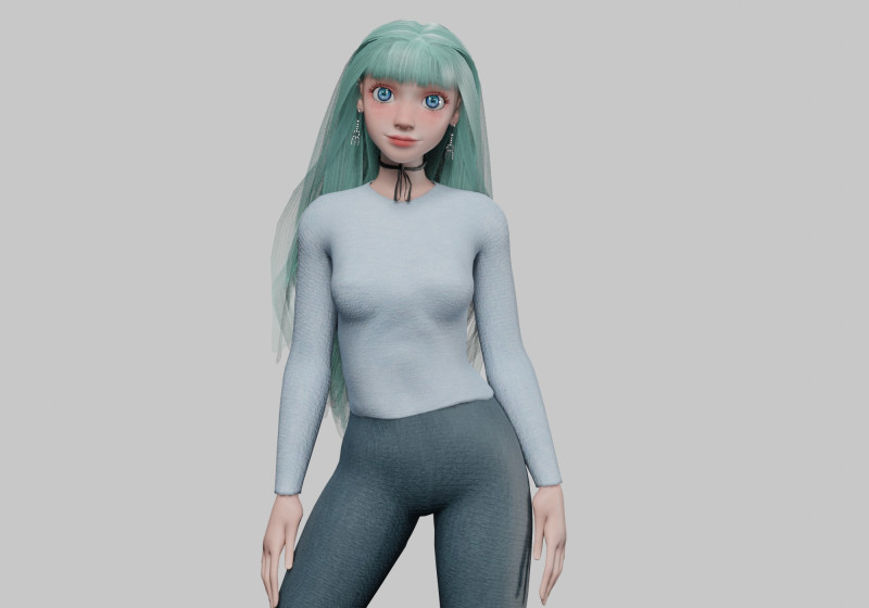 Pretty Beautiful woman V35728 3D Модель .c4d .max .obj .3ds .fbx .stl .blend 