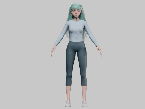 Pretty Beautiful woman V35728 3D Model