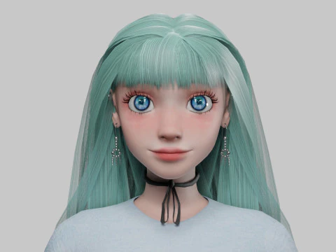 Pretty Beautiful woman V35728 3D Model