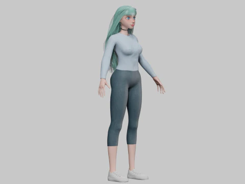 Pretty Beautiful woman V35728 3D Model