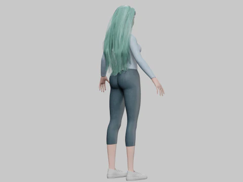 Pretty Beautiful woman V35728 3D Model