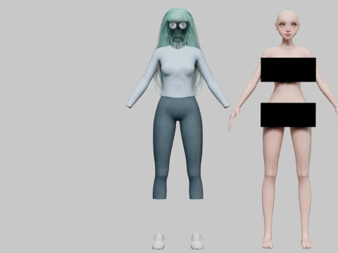 Pretty Beautiful woman V35728 3D Model