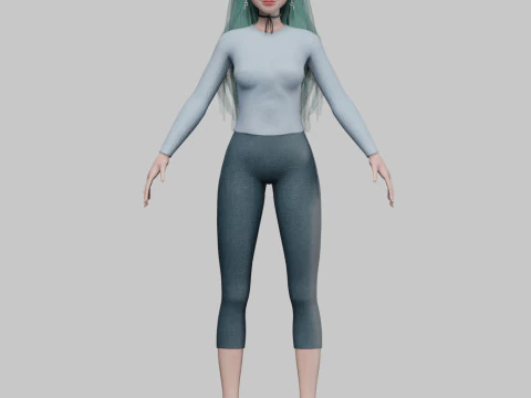 Pretty Beautiful woman V35728 3D Model