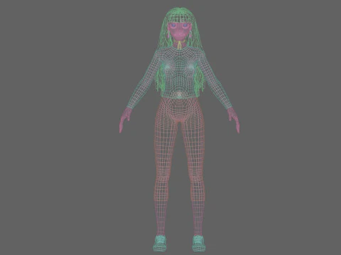Pretty Beautiful woman V35728 3D Model