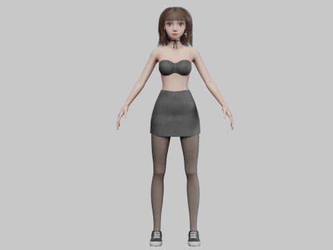 Pretty Cartoon woman V34549 3D Model