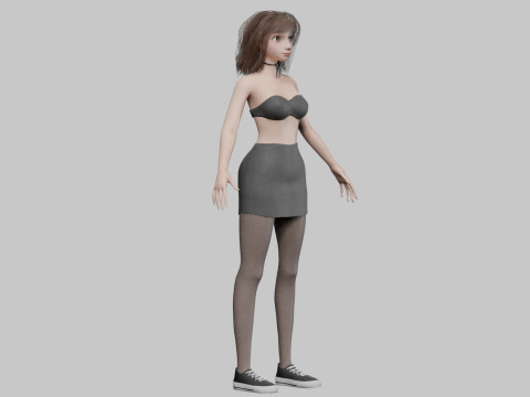 Pretty Cartoon woman V34549 3D Model
