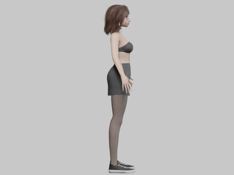 Pretty Cartoon woman V34549 3D Model
