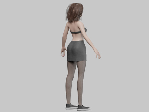 Pretty Cartoon woman V34549 3D Model