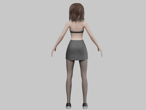 Pretty Cartoon woman V34549 3D Model