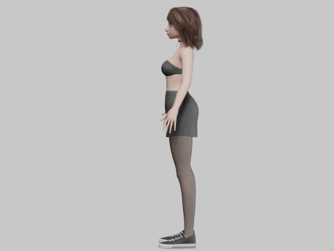 Pretty Cartoon woman V34549 3D Model