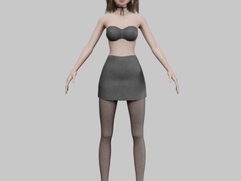 Pretty Cartoon woman V34549 3D Model