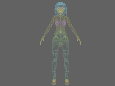 Pretty Cartoon woman V34549 3D Model