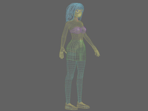 Pretty Cartoon woman V34549 3D Model