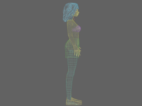 Pretty Cartoon woman V34549 3D Model