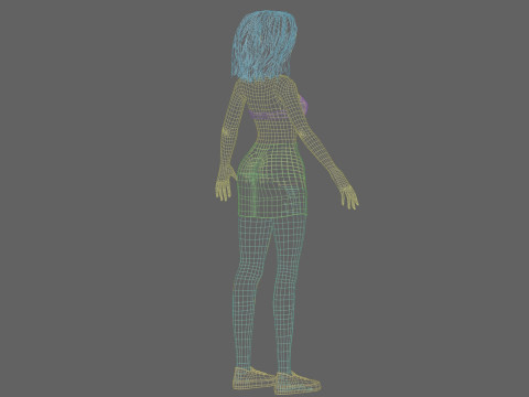 Pretty Cartoon woman V34549 3D Model
