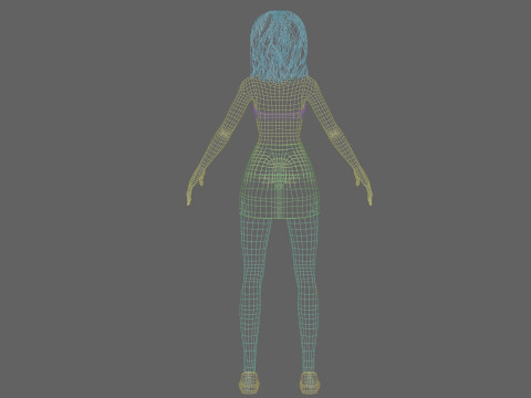 Pretty Cartoon woman V34549 3D Model