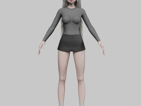 Pretty cute Woman V39928 3D Model