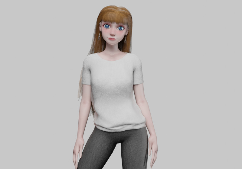 Pretty Standard Woman V37810 3D Model .c4d .max .obj .3ds .fbx .stl .blend