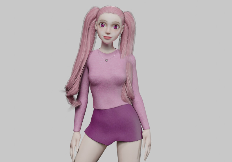 Pretty stylized woman V32343 Modello 3D .c4d .max .obj .3ds .fbx .stl .blend 