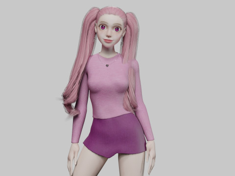 Pretty stylized woman V32343 3D मॉडल