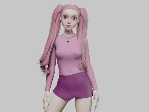 Donna piuttosto stilizzata V32343 Modello 3D