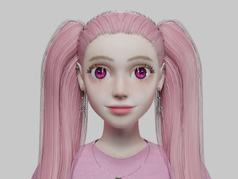 Pretty stylized woman V32343 Modello 3D
