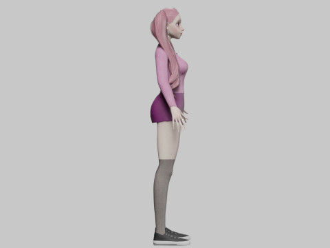 Pretty stylized woman V32343 Modello 3D