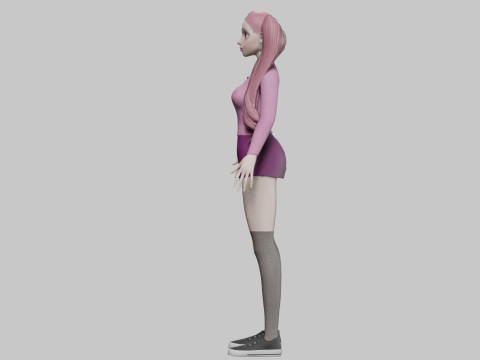 Pretty stylized woman V32343 Modello 3D